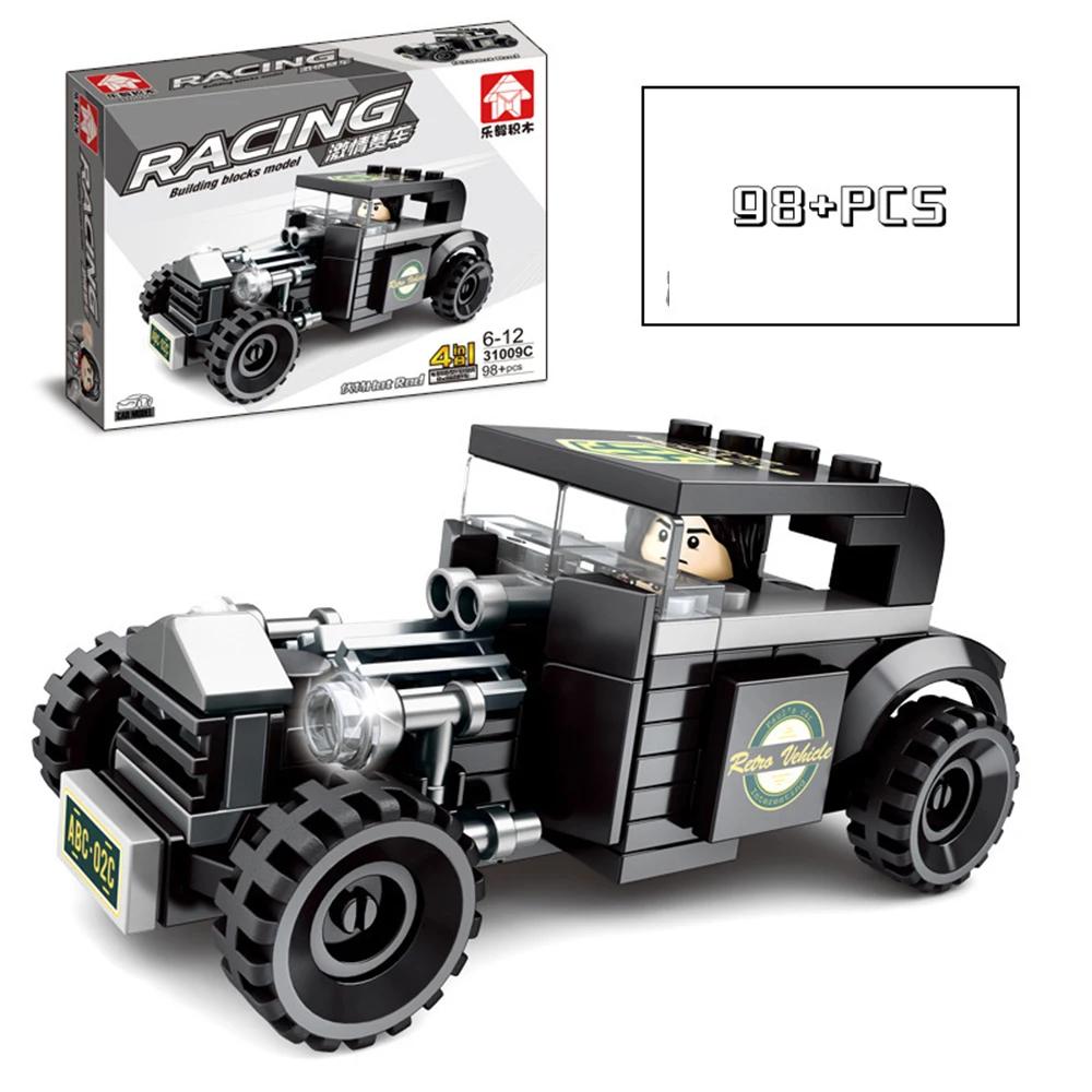 Buggy Building Blocks for Kids, Speed Sports Vehicle, Technical Model Assembly, MOC Bricks, Brinquedos Educativos, Presentes de Aniversário, 4 em 1