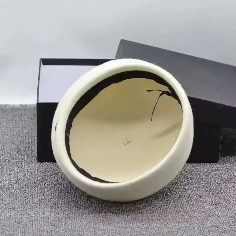 Classic Ladies Beret Hat Fancy Wool Felt Hat Warmer Winter Hat Cap White Black Women Fedora Hat Fascinator Pillbox Hat Formal - Image 6