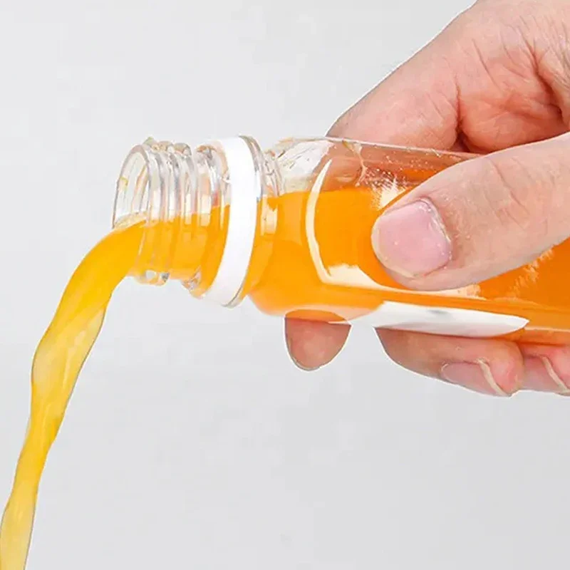 Empty Plastic Juice Bottles With Caps Water Bottles Clear Bulk Drink Containers With Lids Juicing Drinking Milk Jam Container