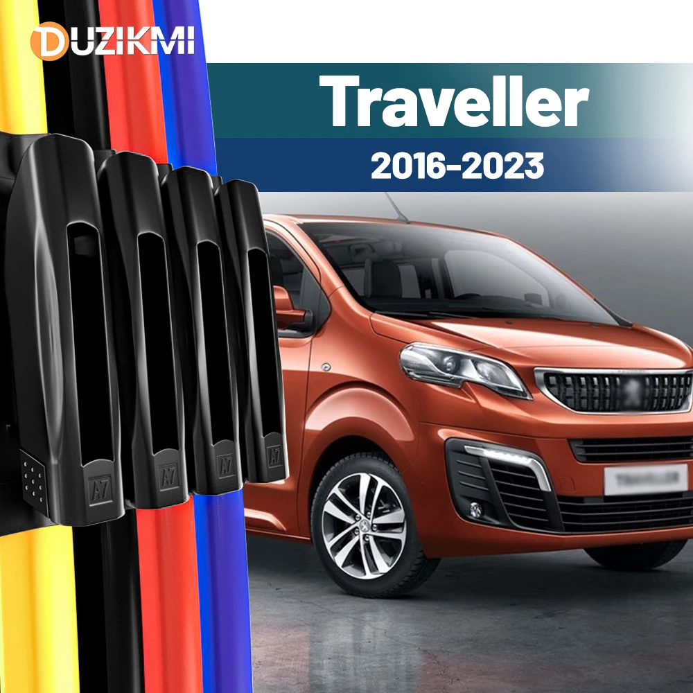 Für Peugeot Traveller 2016-2023 2017 2018 2019 2020 2021 2022 2 Stück Frontscheibe Scheibenwischerblätter Rot Blau