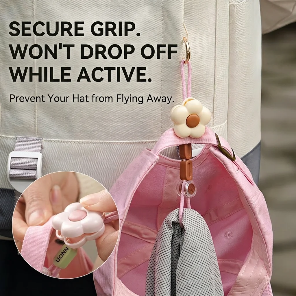 Multifunctional Key Chain Lightweight Anti-Lost Key Chain Portable Key Chain Trendy Flower Hat Clip For Outdoor Travel Hat