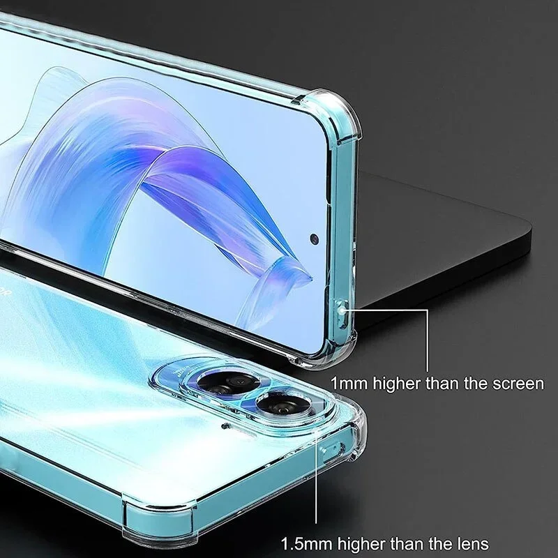 Funda de teléfono de cristal a prueba de golpes para Huawei Honor 90 Lite Pro funda trasera de silicona transparente 70 Lite Pro X8a X9a X7a X6 X5 5G