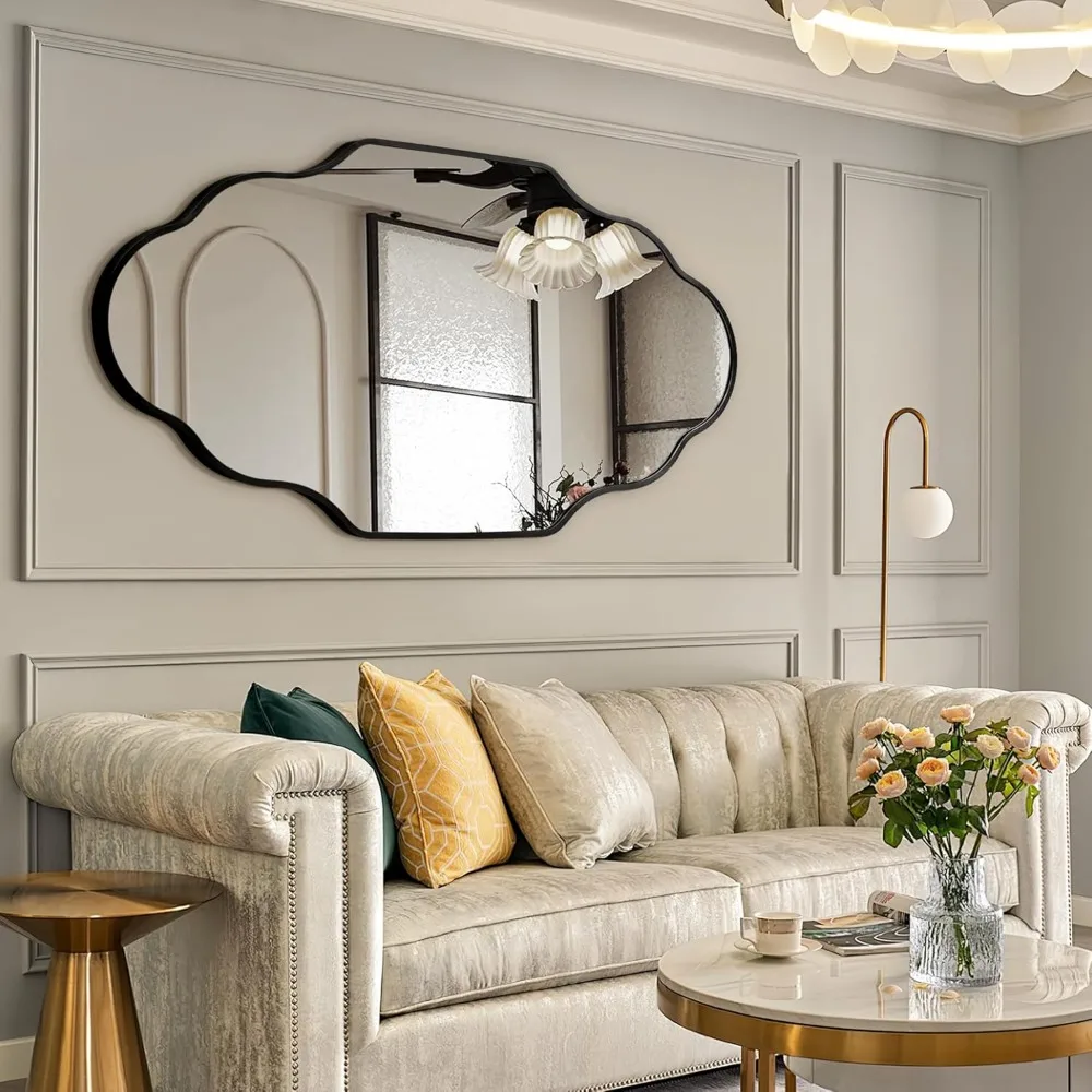 Moderne wandspiegel met aluminium frame, 20x36 inch, geschikt voor badkamer- en slaapkamerdecoratie