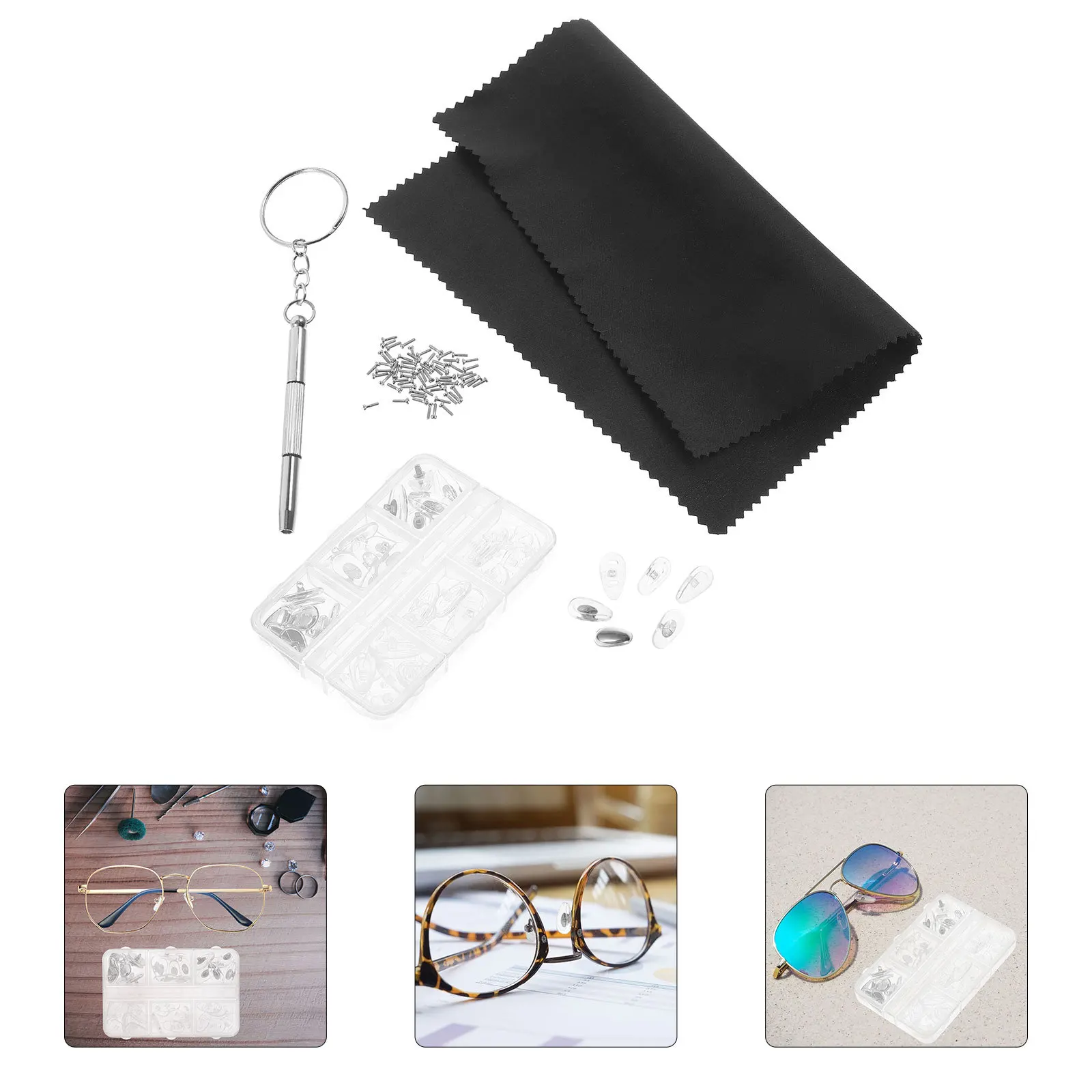 

Nose Pad Repair Tool Eyeglass Kit Parts Pads Kits Cushions for Silica Gel Glasses Adjustment Man Bridge