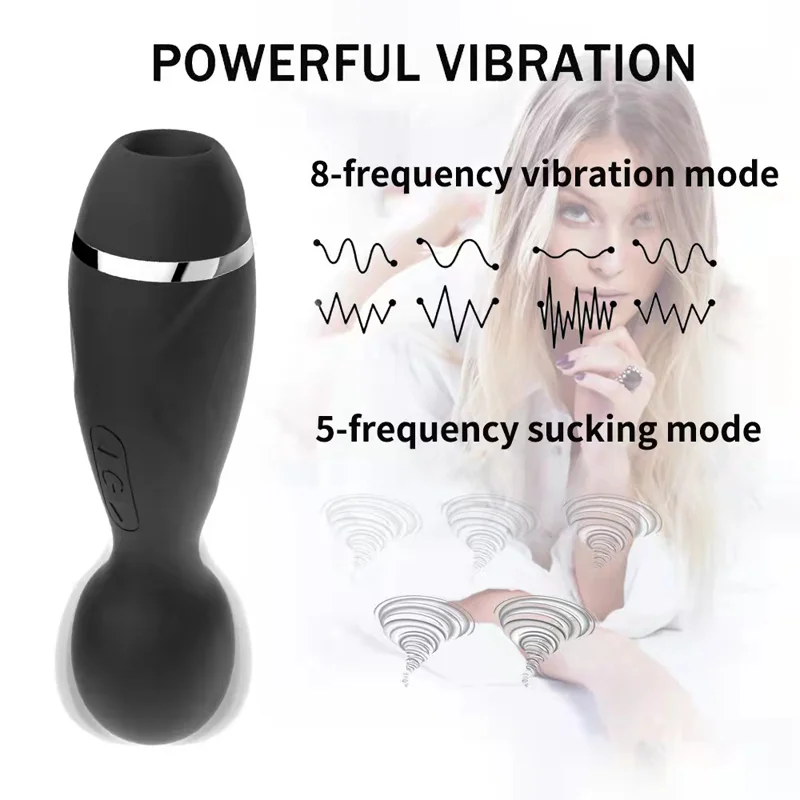 Powerful Magic Wand Vibrator For Female Sucking Nipples Clit Stimulator G Spot Massage Masturbator Adult Sex Toys For Women