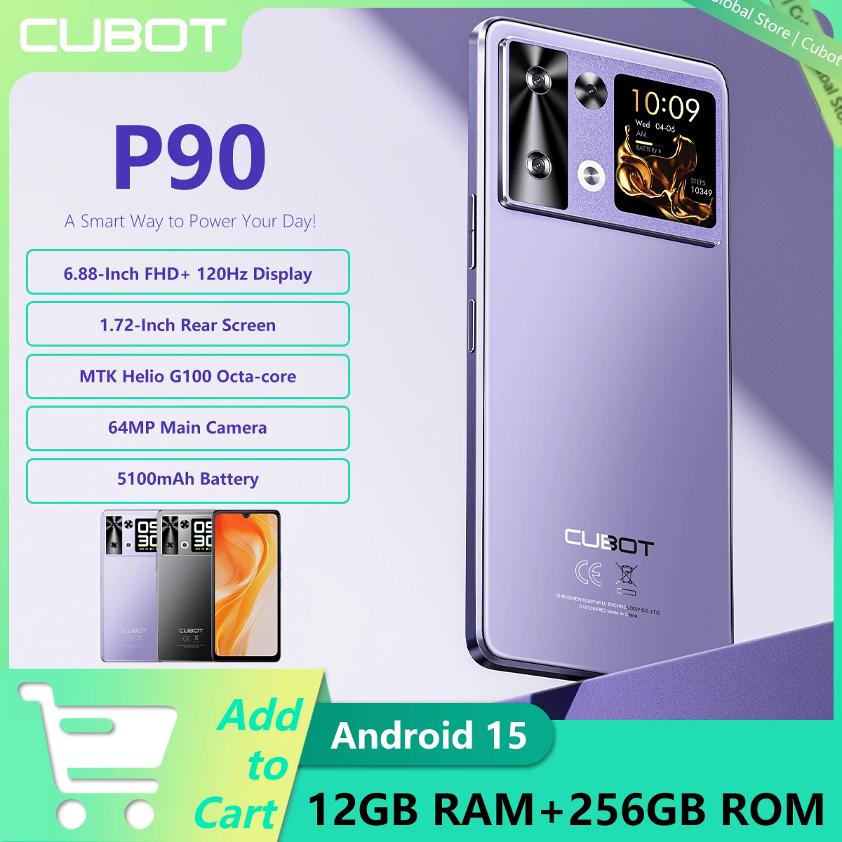 2025 NEW CUBOT P90 Android 15 Smartphone 6.88