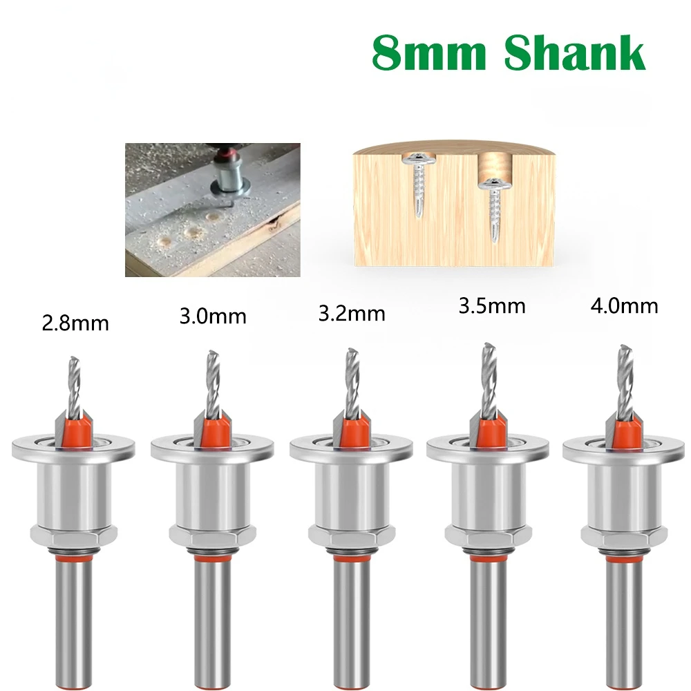 

1pc 8mm Shank HSS Countersink Woodworking Router Bit set Milling Cutter Screw Extractor Remon Demolition