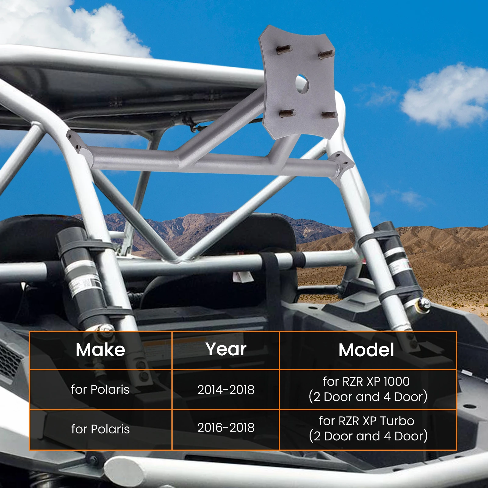 Rear Spare Tire Carrier Mount Rack for Polaris RZR XP 1000 XP Turbo XP 2014-2022