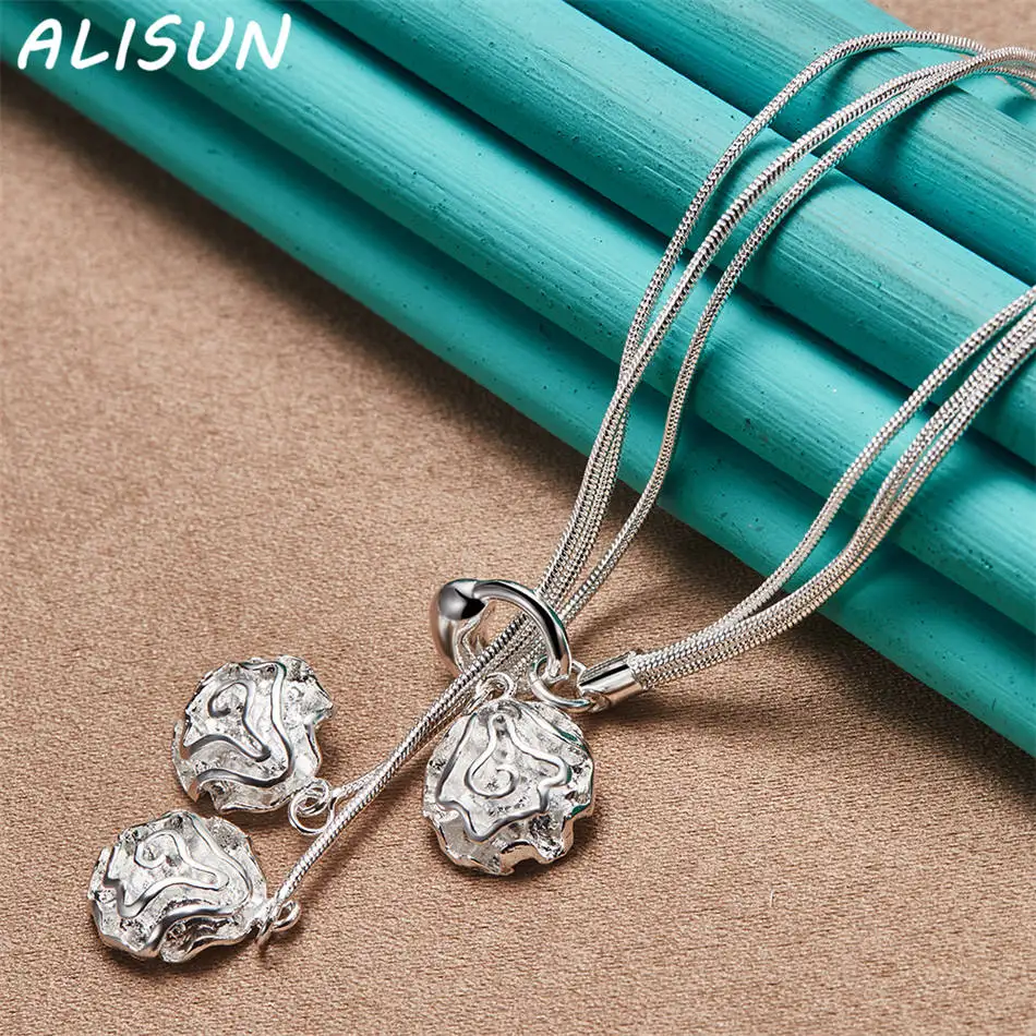 

ALISUN 925 Sterling Silver 50cm Flower Tassel Necklace For Women Anniversary Gift Popular Wild Fashion Romantic Jewelry