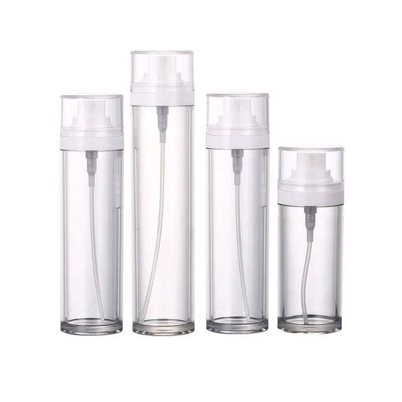 

15pcs Empty Hair Spray Mist Bottle Black White Pump Plastic Cosmetic Pacagking Transparent Refillable Bottles 50ml 80ml 100ml