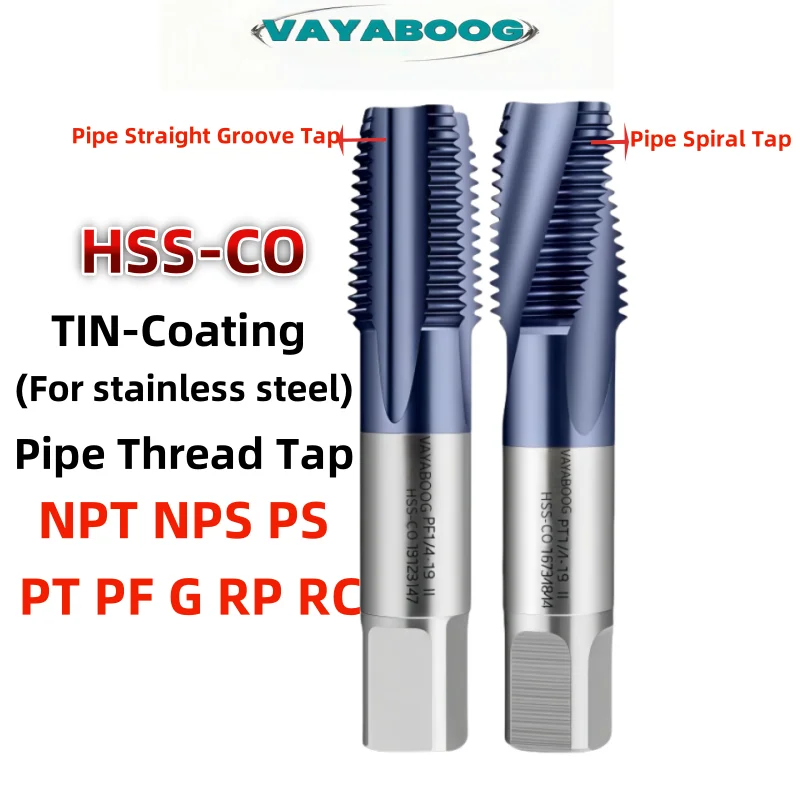 1-peca-hsse-ticn-revestimento-tubo-de-ranhura-reta-torneira-torneira-espiral-npt-nps-ps-pt-pf-g-rp-rc1-8-1-4-3-4-1-16-3-4-1-2-1-''torneira-de-rosca-de-tubo