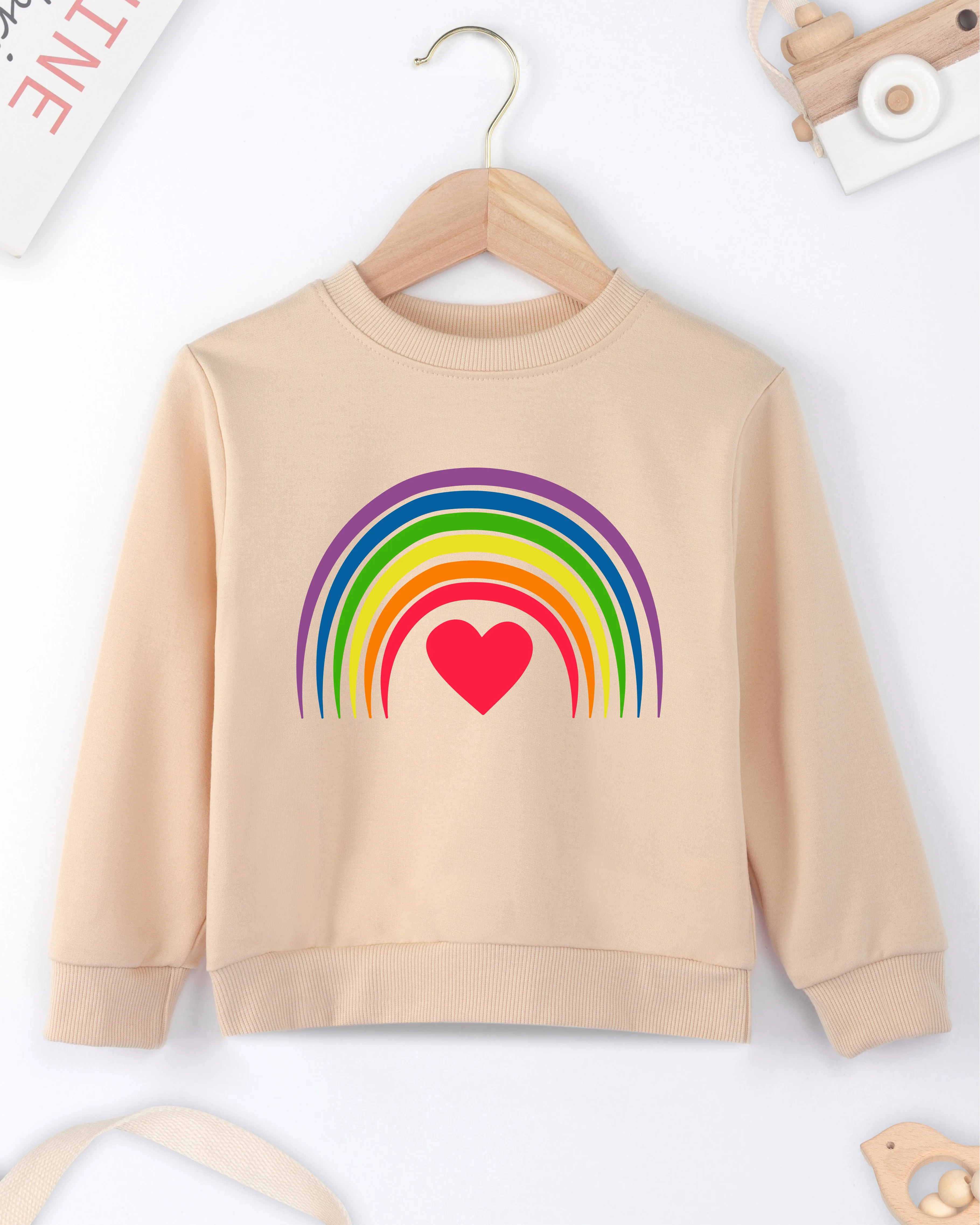 Love Rainbow\'s printed cool style can be worn in all seasons with comfortable and soft materials for girls and boys Sweater