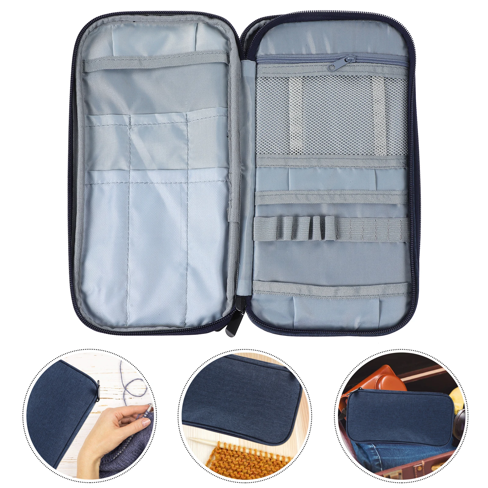 

600D Oxford Cloth Knitting Needle Storage Bag Compact Lightweight ganizer Travel Accessories Crochet Hooks Case Pouch