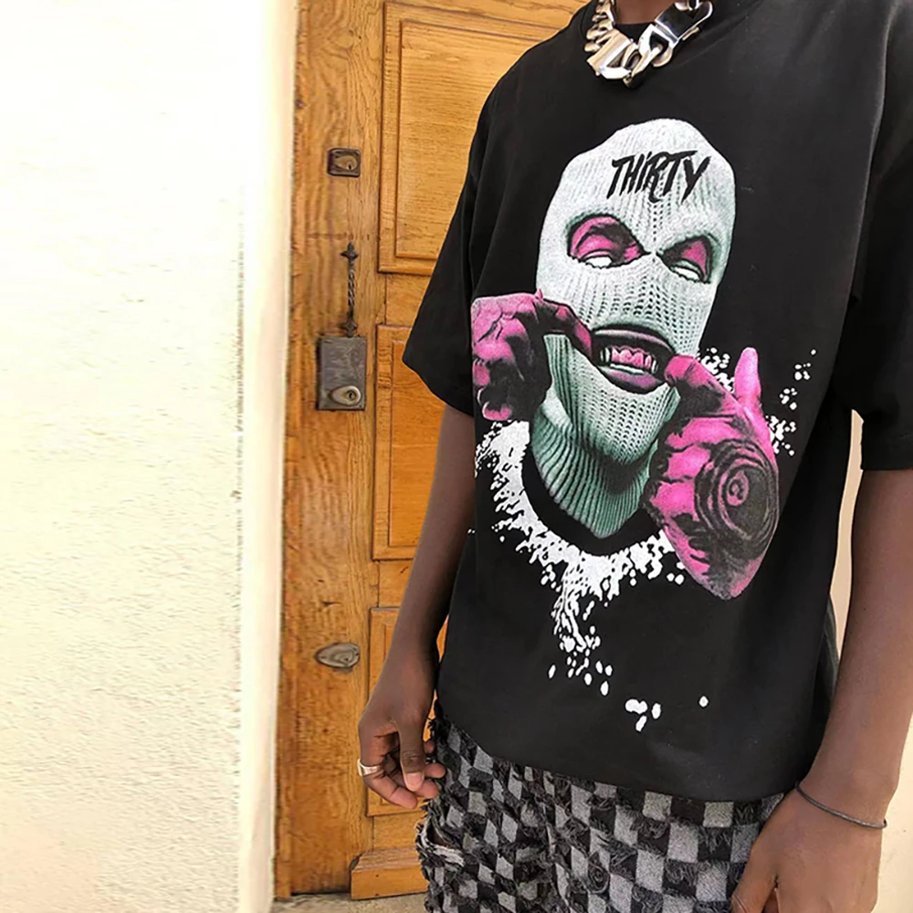 

T-Shirt 100% Cotton Pattern Print Summer Men And Women Hip Hop Fashion Brand Big Size Top Casual Short Sleeve Streetwear Tee