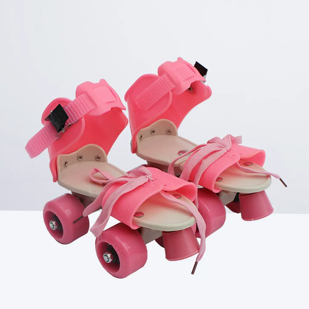 

Pair of 's Roller Skates Featuring Dual Row Four Wheels Adjustable Ankle Strap Secure Lace- Gift Size