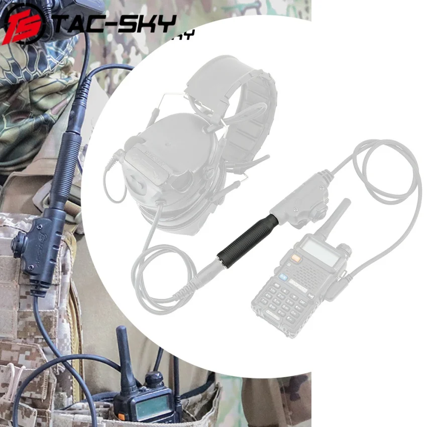 

TS TAC-SKY Tactical U-174 NATO/военный адаптер для гражданской тактической гарнитуры PTT, для страйкбольных военных и гражданских наушников