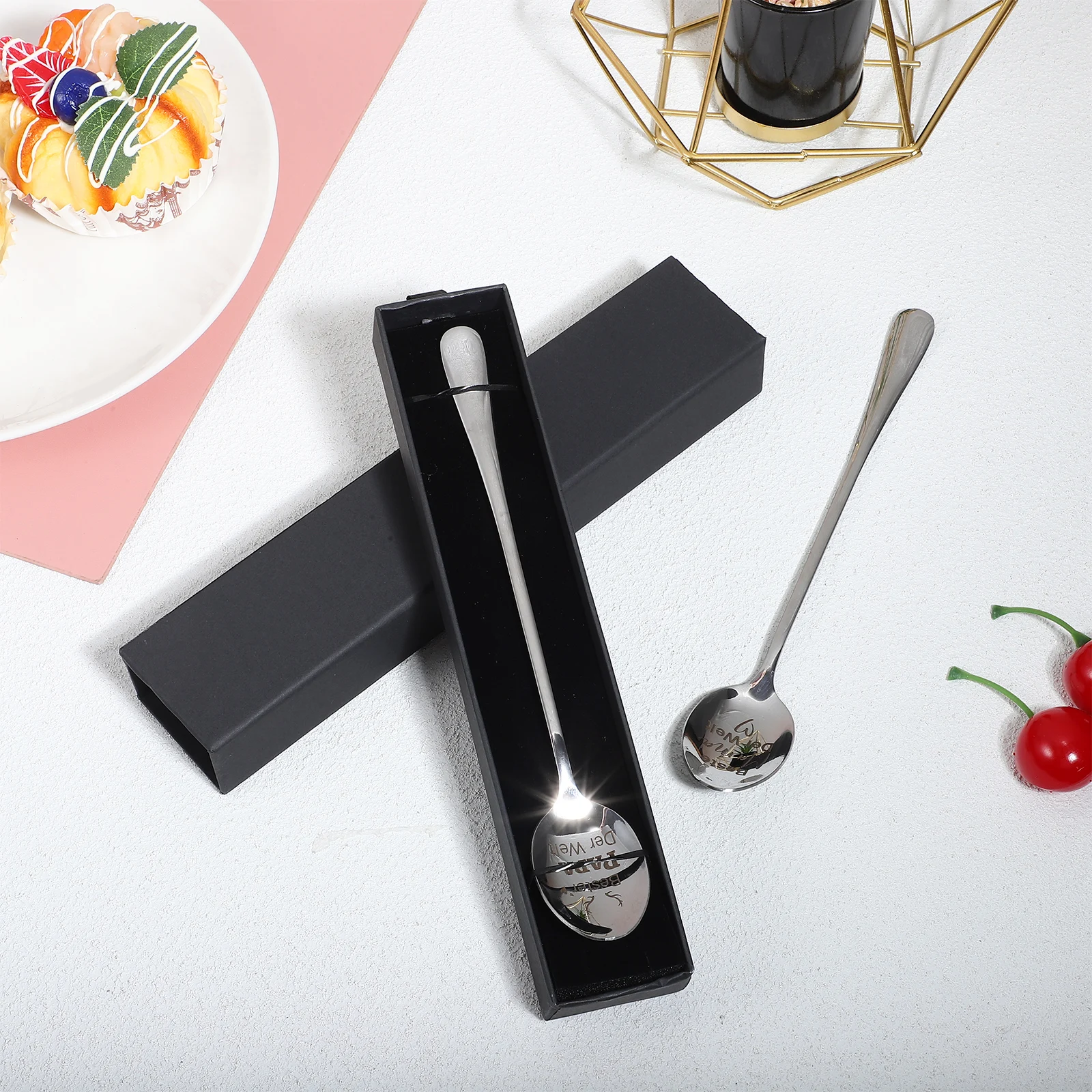 

4 Pcs Tableware Stainless Steel Spoon Coffee Dessert Metal Spoons for Parents Mother