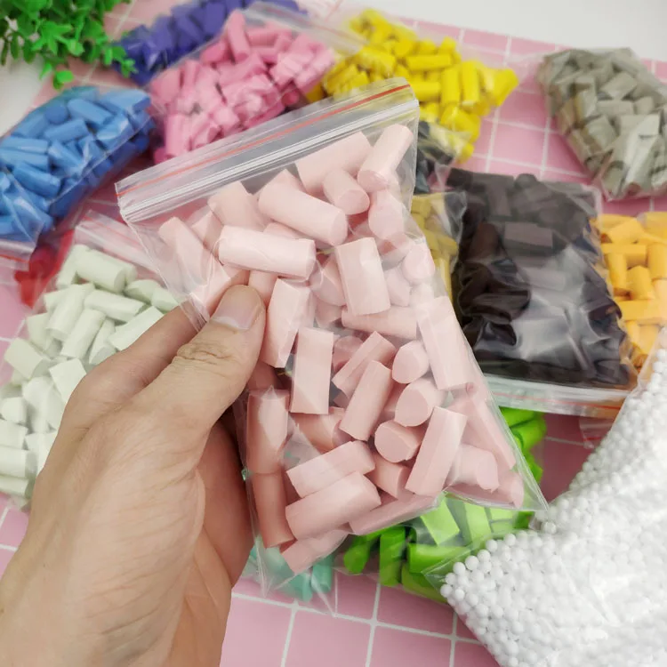 Bloques de Esponja de Gelatina de Hierba INS, Rellenos de Slime, 65 Tiras de Espuma, Accesorios DIY para Slime de Fideos, Manualidades con Lodo de Gelatina de Coco
