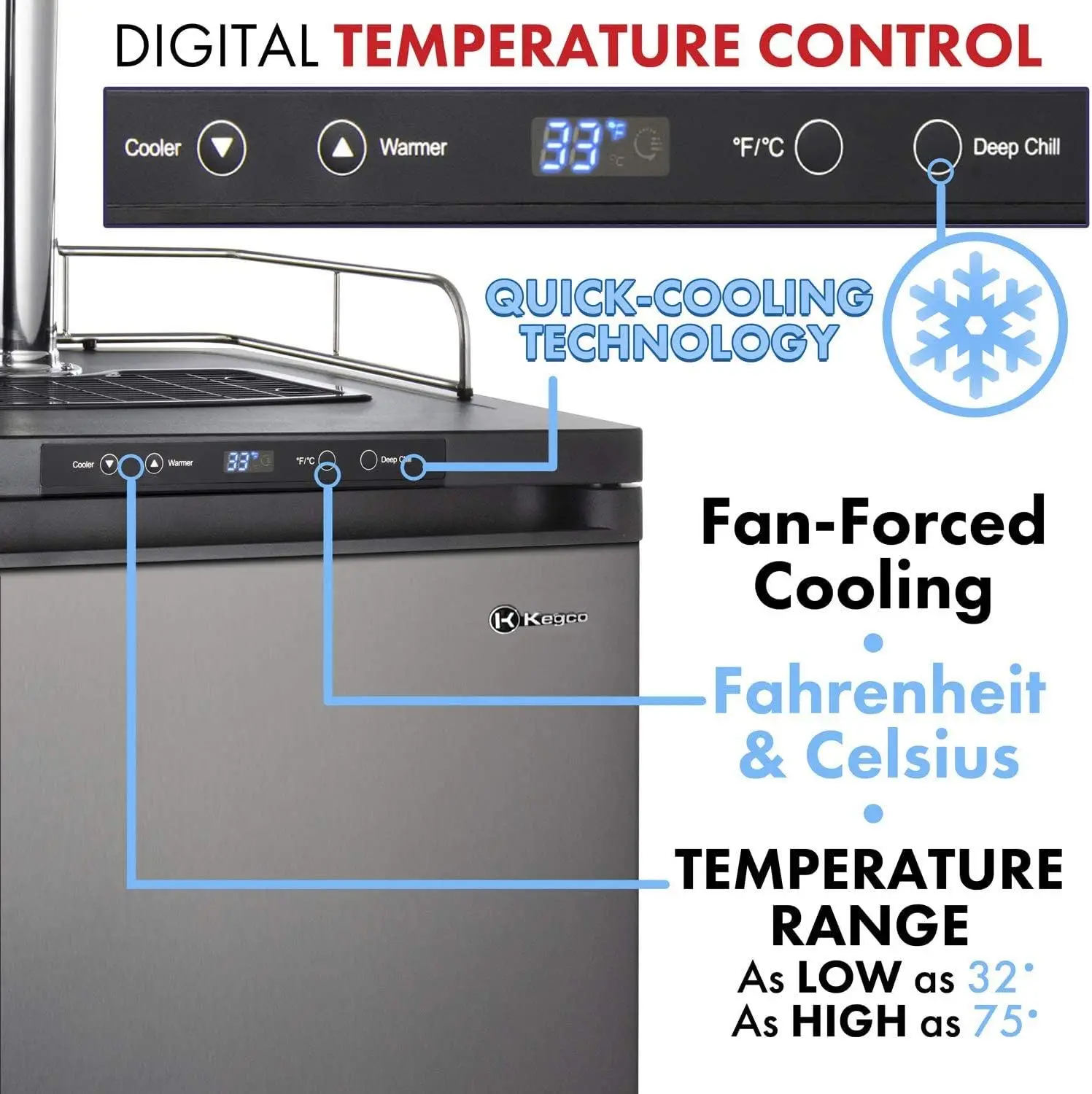 Kegco K309SS-1 Fass Spender, Edelstahl