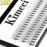 Kimcci 60 mechones/funda extensión de pestañas postizas naturales maquillaje 10P 3D extensión de pestañas individuales rusas pestañas de visón