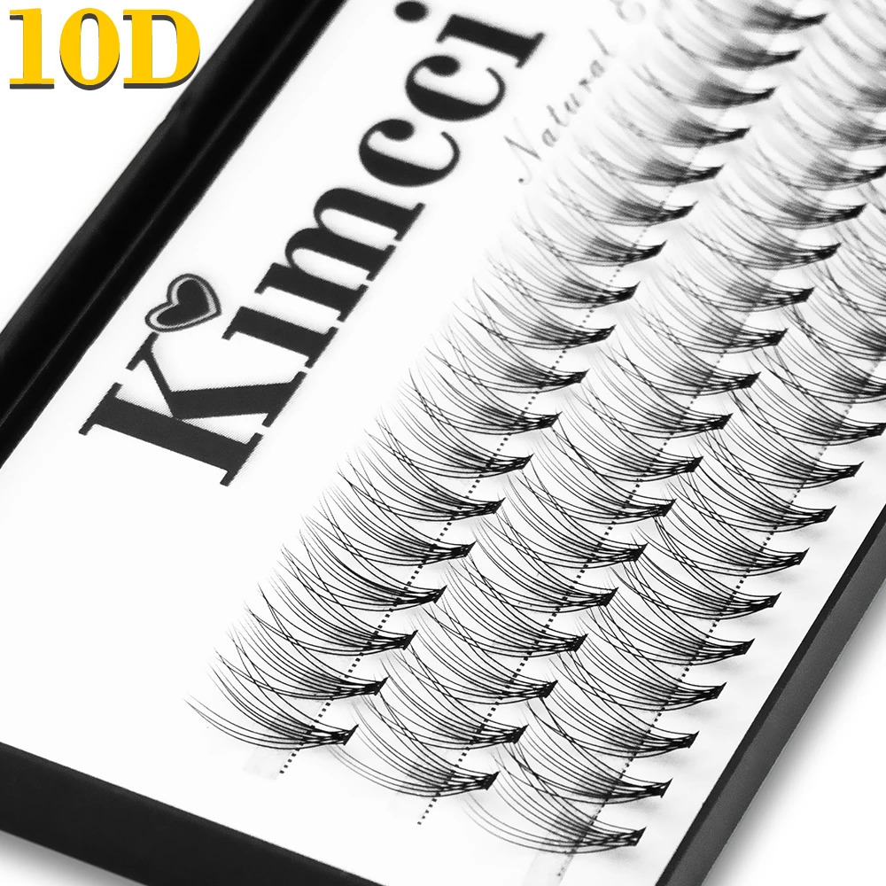 Kimcci 60 wiązek / etui Naturalne sztuczne rzęsy do przedłużania makijażu 10P 3D Rosyjskie indywidualne przedłużanie rzęs Rzęsy z norek