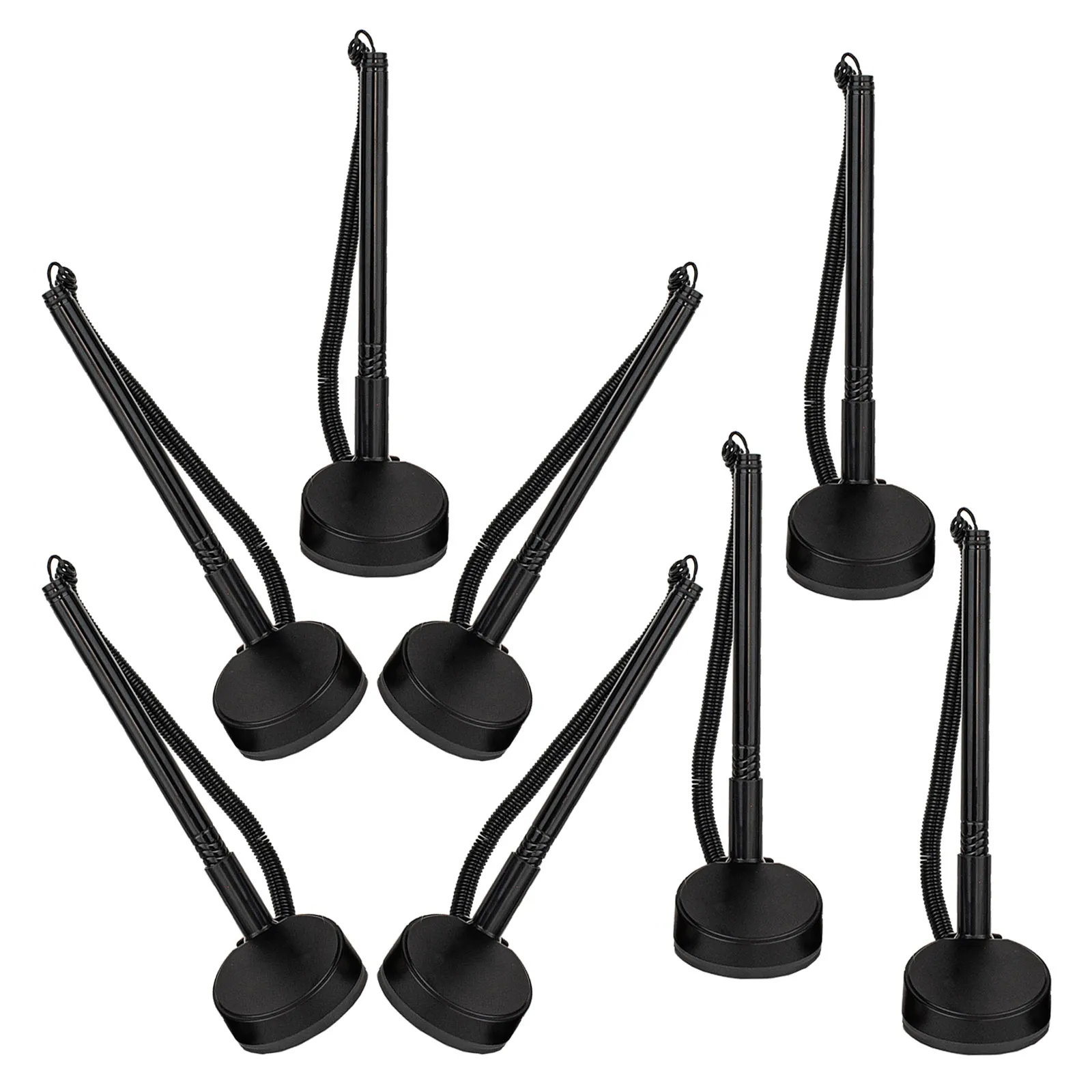 

8Pcs Signature Pens Black Counter Pen Secure Holder Desktop Business Signing Office Reception Desk Guest