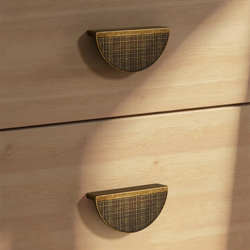New Chinese Striped Semi-circular Kitchen Cabinet Door Handles Wardrobe And Cabinet Drawer Knobs Zinc Alloy Furniture Handles