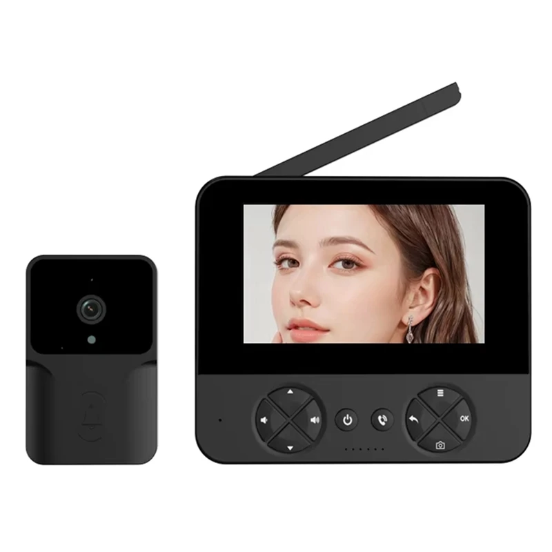 M15 فيديو لاسلكي جرس الباب الإلكتروني مراقبة في الهواء الطلق شريط فيديو الأشعة تحت الحمراء للرؤية الليلية المنزل صوت داخلي الاتحاد الأوروبي التوصيل