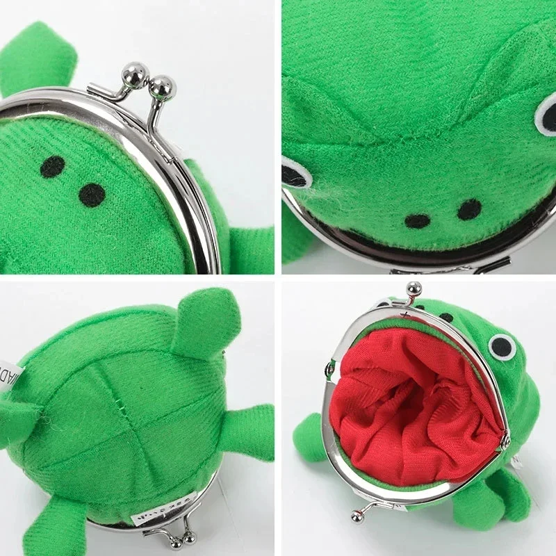 Novelty Adorable Anime Frog Wallet Coin Purse Key Chain Cute Plush Frog Cartoon Cosplay Purse for Women Bag Accessories