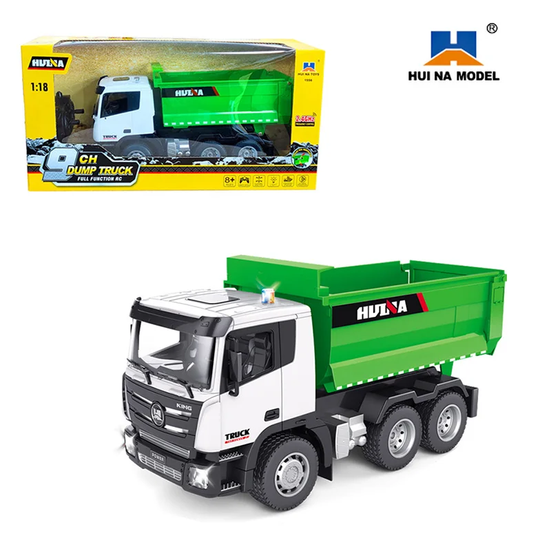 Huina 332 1:18 RC Tipper Truck Remote Control Simulation Engineering 2.4G Six-Channel Remote Control Dump Truck Boys Toys Gifts