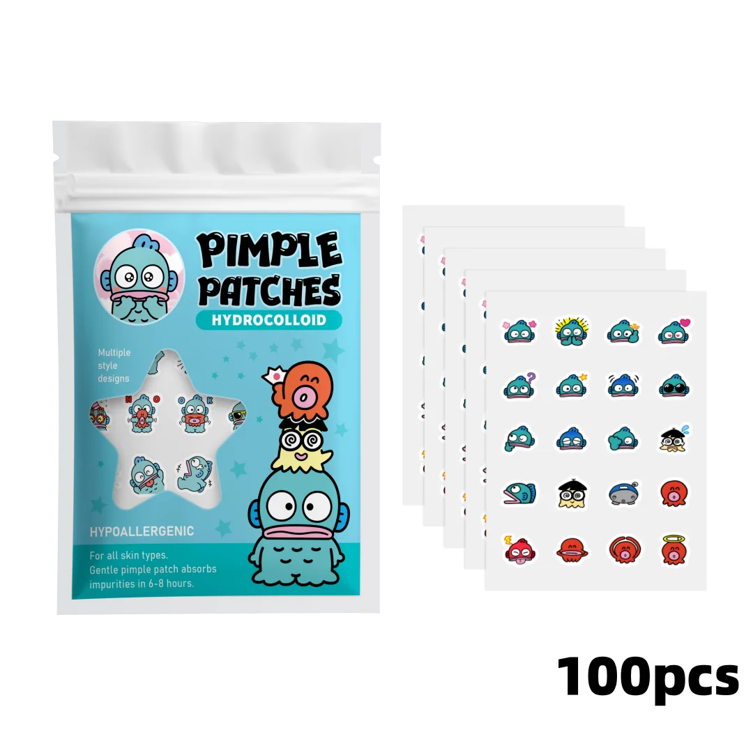100/20PCS Cute Clownfish Hydrocolloid Pimple Patches, Waterproof Blemish Spot Covers, Gentle Face Stickers, Fun Designs. - view 3