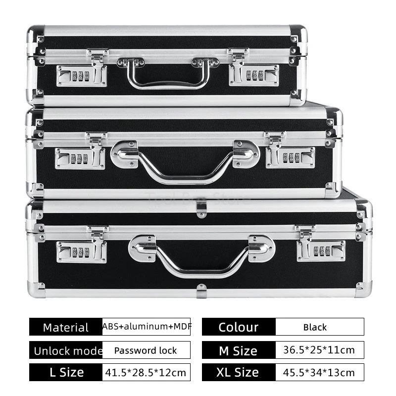 Caja de herramientas de aluminio con contraseña, estuche de almacenamiento de herramientas portátil para equipo, Maleta de instrumentos, caja organizadora de herramientas