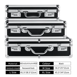 DONBox-Mallette à Outils en Aluminium avec Verrouillage par Mot de Passe, Mallette de Sécurité, Boîte de Rangement, Valise Rigide Portable