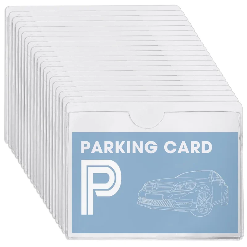 Card Cover Plastic Self-Adhesive Windshield Clear Card Holder Organizing Cover Card Label Cards Pocket Car Sticker