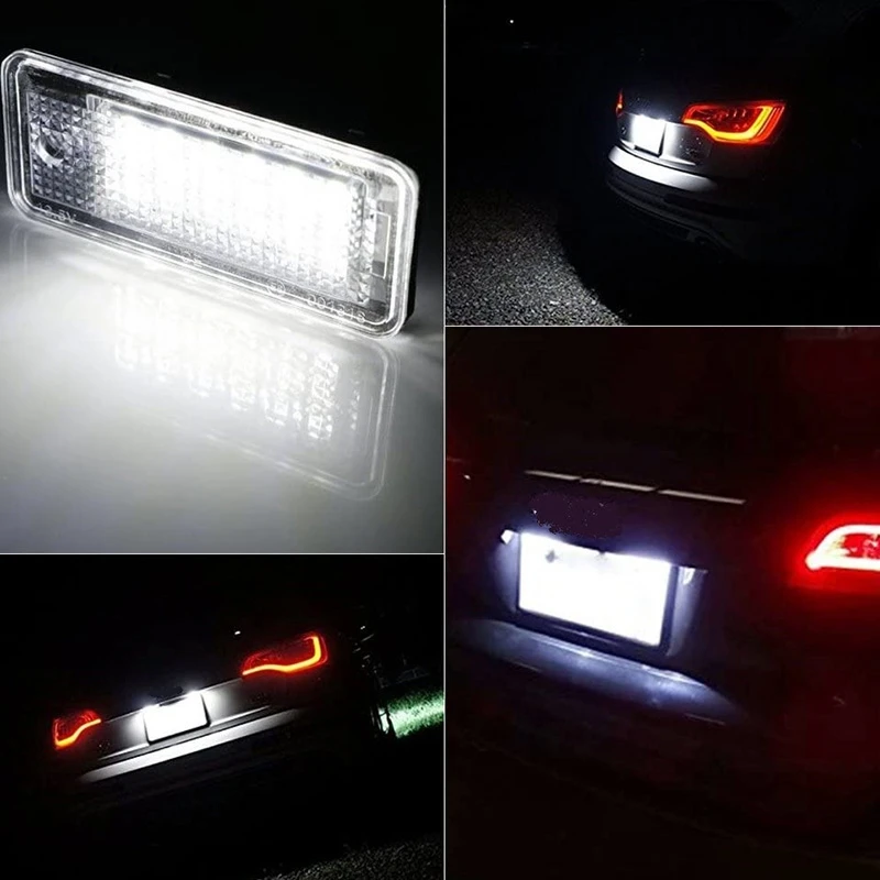 Lampu Sorot pelat nomor lisensi LED mobil putih untuk-Audi A3 S3 8P A4 B6 B7 A5 A6 4F Q7 A8 S8 C6