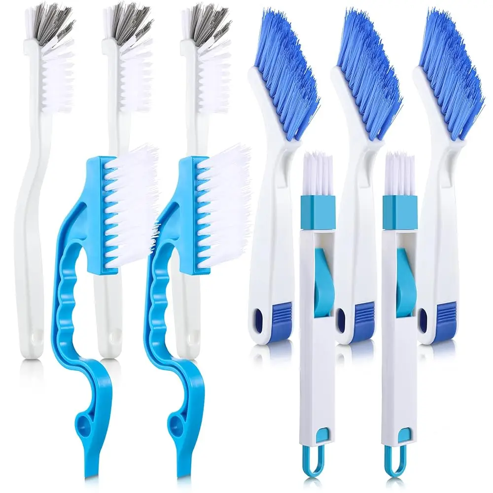 

Набор из 10 маленьких щеток для чистки, для мытья окон, дверей, направляющих, раковин, углов ванной и кухни
