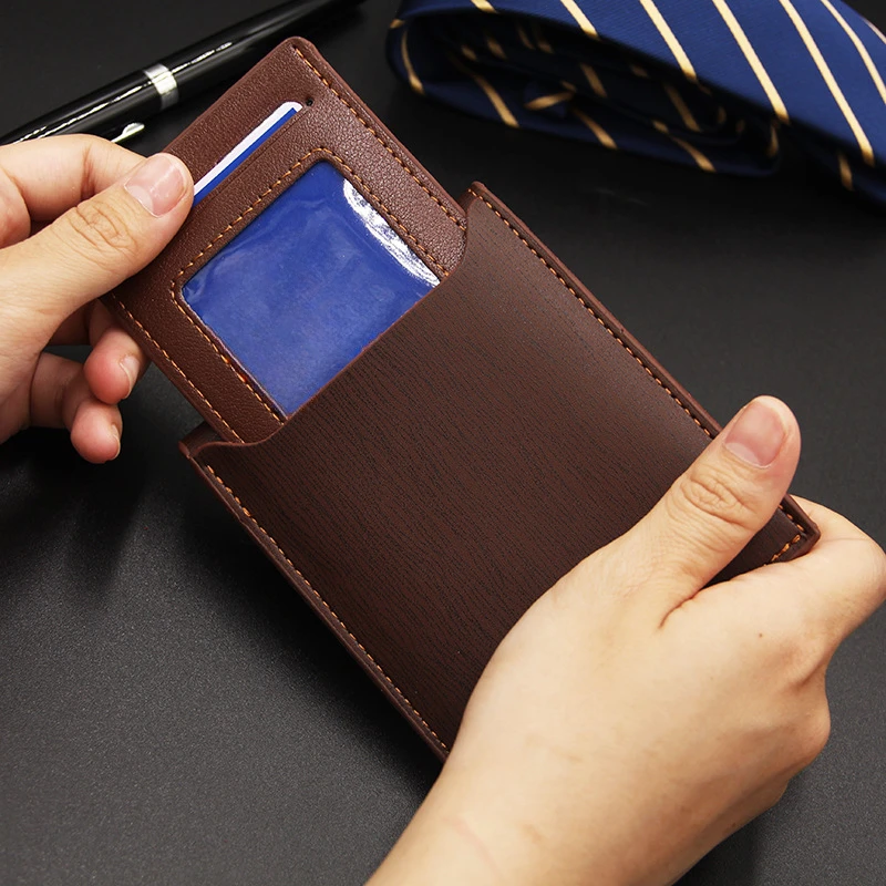 1pc Wallet Men Short Wallet Multifunctional Fashion Leisure Iron edge Portable Drawcard wallet