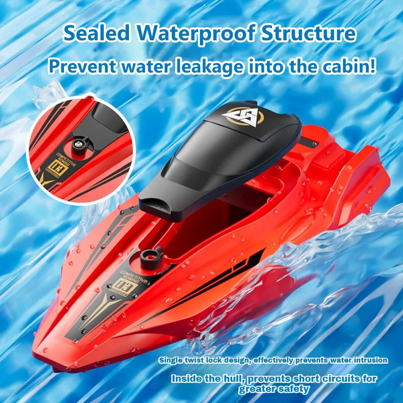 2.4 جيجا هرتز قارب التحكم عن بعد 25 كم/ساعة عالية السرعة RC سباق السفينة لعبة كهربائية مقاومة للماء مع مراوح مزدوجة للأطفال والكبار هدية