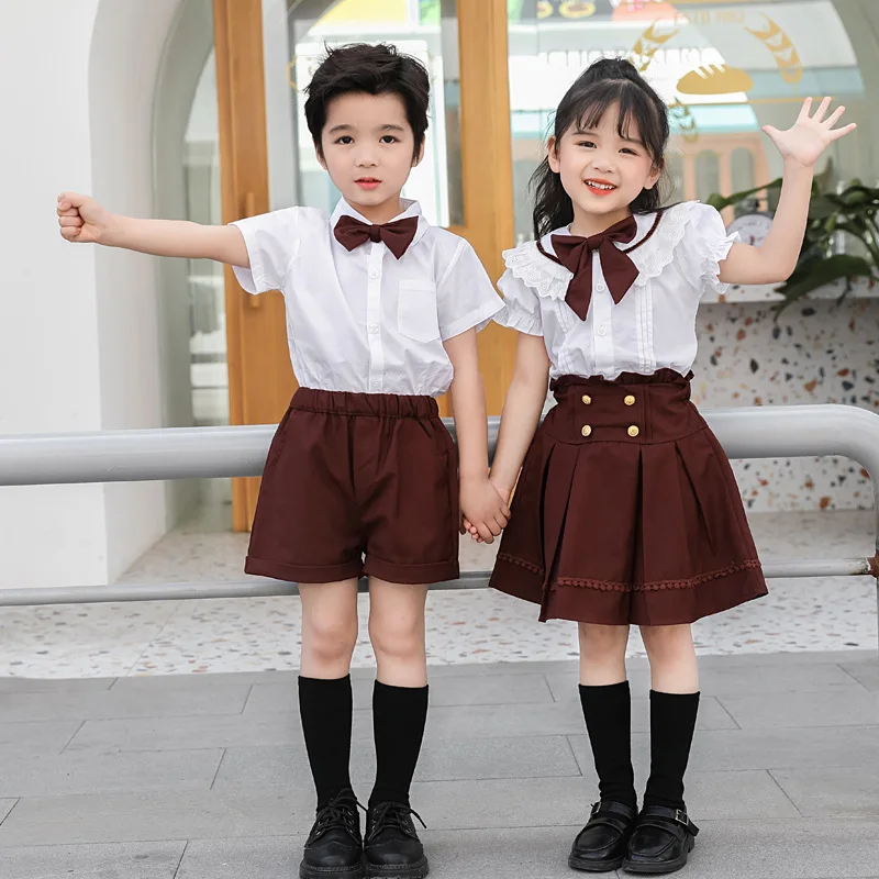 Children School Uniform British Style Kindergarten Primary Boy Girl Choir Recitation Performance Costume Schoolgirl Costume