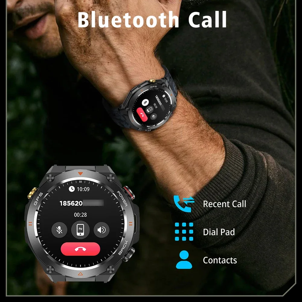 2025 New Real GPS Smart Watch Men Bluetooth Call Compass 650mAh Big Battery Sport Waterproof Smartwatch for Android