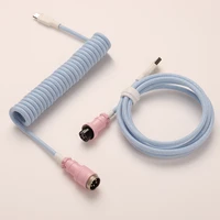LANO-Cable de resorte de datos tipo C para teclado mecánico, bobina de aviador, espiral, Usb C, para juegos
