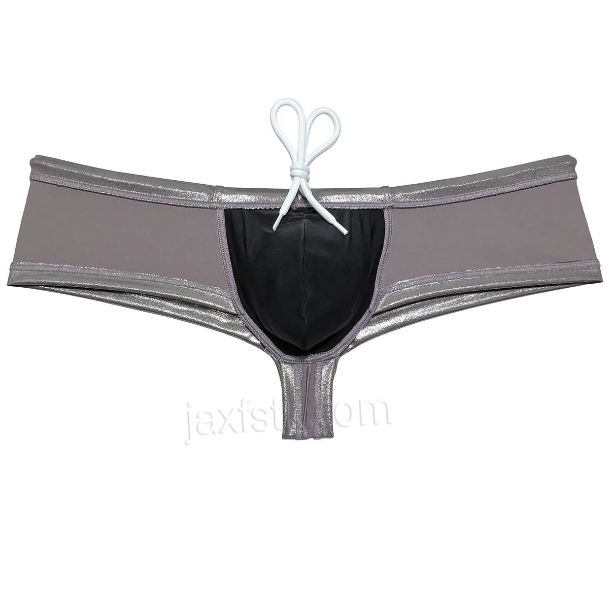 Sexy Men's Swim Briefs Shiny Swimwear Lining Underwear Male Bikini Swimsuits Slip Drawstring Enhancing Pouch Mini Trunks Beach