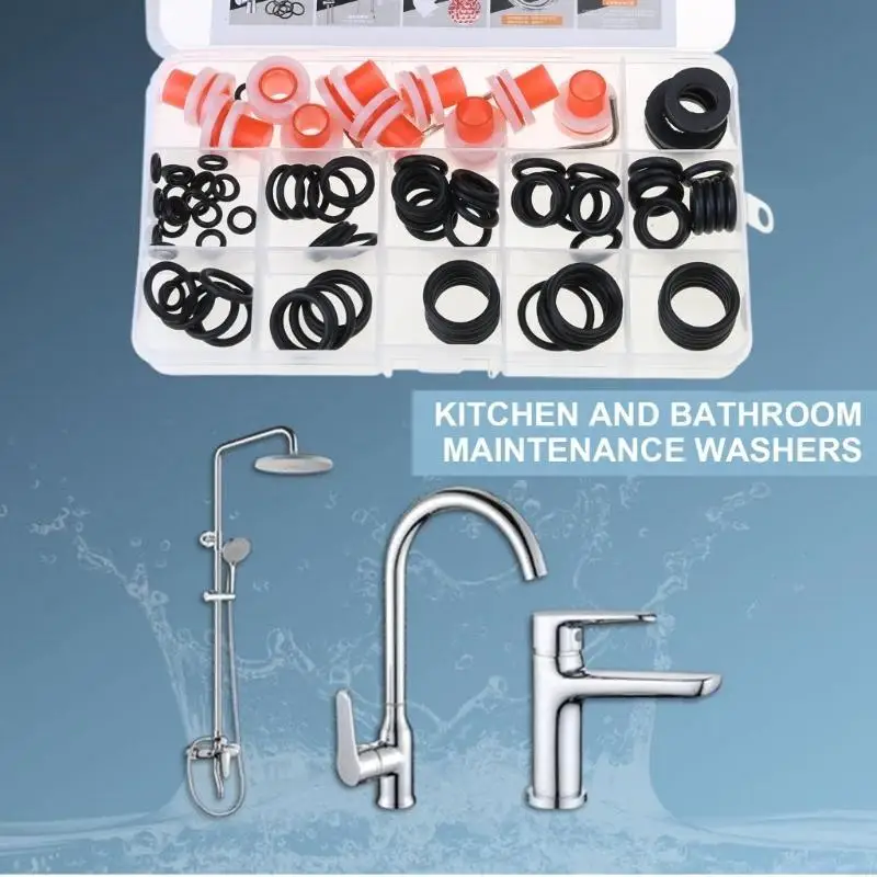 1 box Spacer Plumbing Faucet O-rings Rubber Washer Sealing Gasket Faucet Accessories Seal Ring Set for Kitchen Bathroom 2
