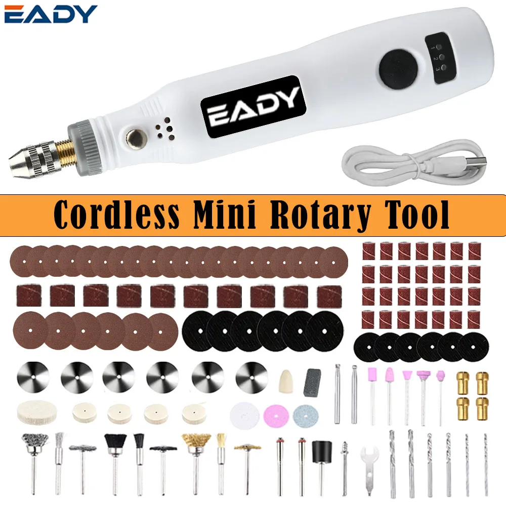 USB Cordless Drill Mini Engraving Polishing Pen for Jewelry, Metal, Carving DIY For Cordless Rotary Tool Kit with 123PCS
