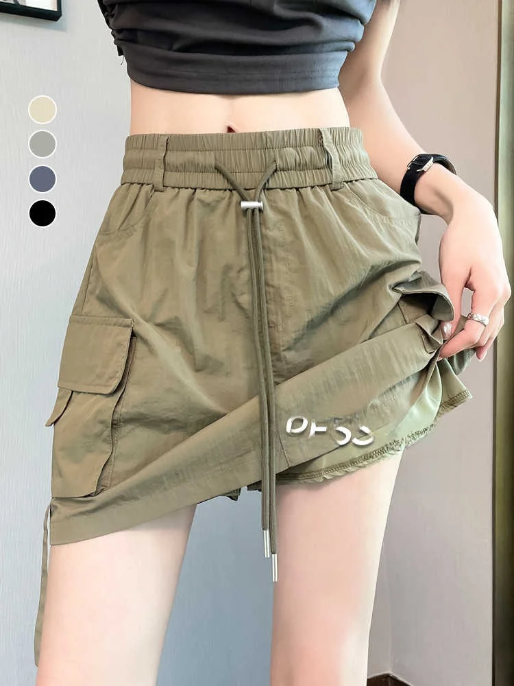 

Женская юбка для спецодежды American Sle, лето 2023, новинка небольшого размера, трапециевидной формы с высокой талией, облегающее облегающее тело Qui Dry f-length...