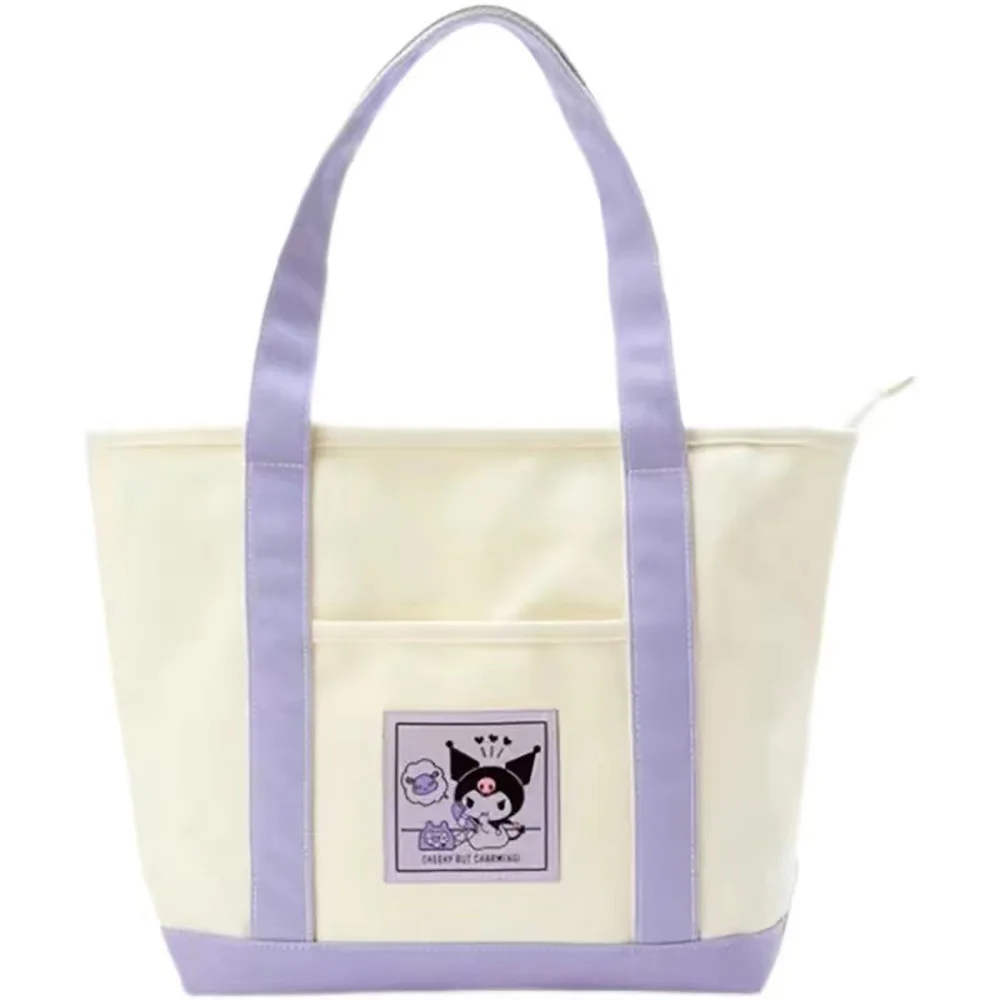 Cinnamorol Canvas Tas Leuke Cartoon College Handtas Grote Capaciteit Schouder Tote Sanrio Kawaii Anime Opbergtas Mode Rugzak