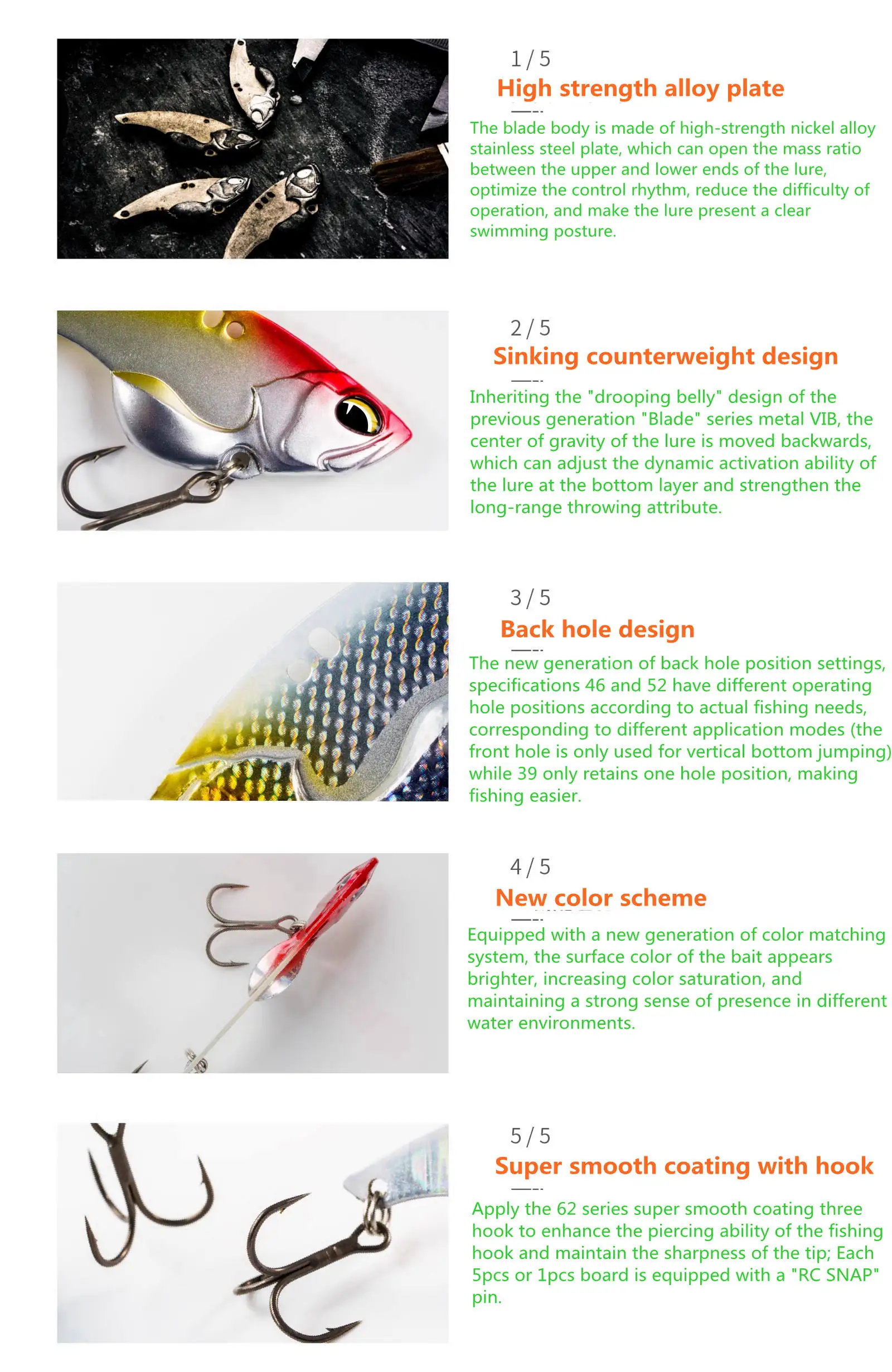 Imagem -04 - Metal Vib Blade Isca de Pesca Afundando Fishing Lure Falso Wobbler Ravencraft Zero Distância Inicial Kukriblade Pcs 6g 9g 12g Superior 2023