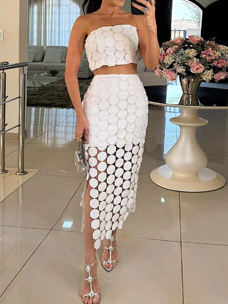 

Short Top Maxi Skirts Solid Matching Sets, Women Summer Fashion Patchwork Simple Outfit, 2024 Backless Sexy Zipper Ladies Suits