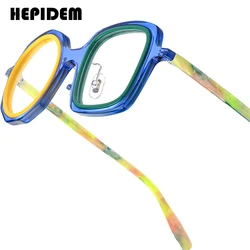 FONEX HEPIDEM Asetat Gözlük Çerçevesi Erkekler Yeni Yuvarlak Marka Tasarım Gözlük Kadın Retro Vintage Gözlük Japon Gözlük 9356