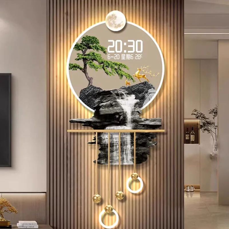 

Luminous Interior Wall Watch Art Mural Design Fashion Restaurant Wall Watch Korean Creative Orologio Da Parete Room Decorations